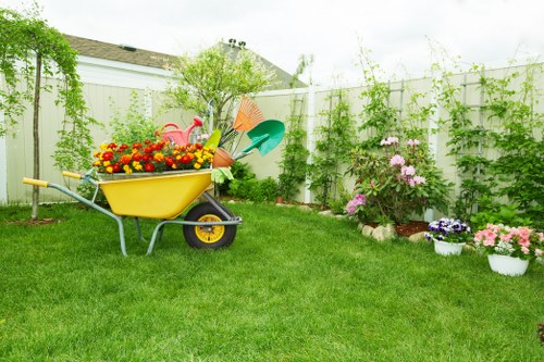 Landscapers carrying out a safety check before starting outdoor work