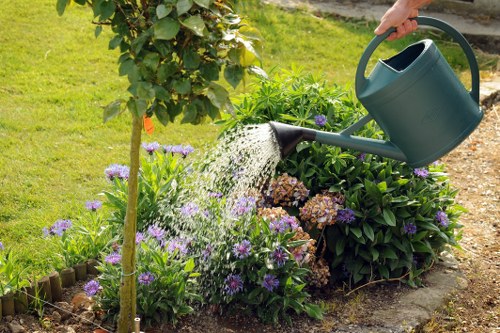Patio and planting features created by landscapers in Ickenham